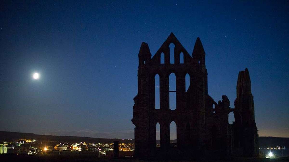 Whitby Abbey Moon
