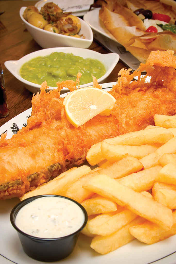 The Magpie Cafe Whitby Fish and Chips with mushy peas