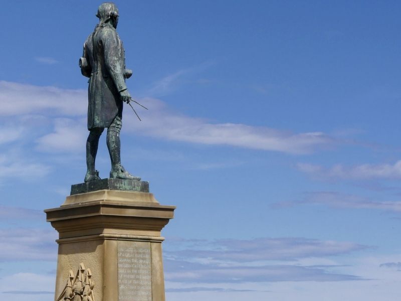Caatain Cook statue in Whitby, Whitby is famous for Captain Cooks legacy. Caatain Cook statue in Whitby, Whitby is famous for Captain Cooks legacy.