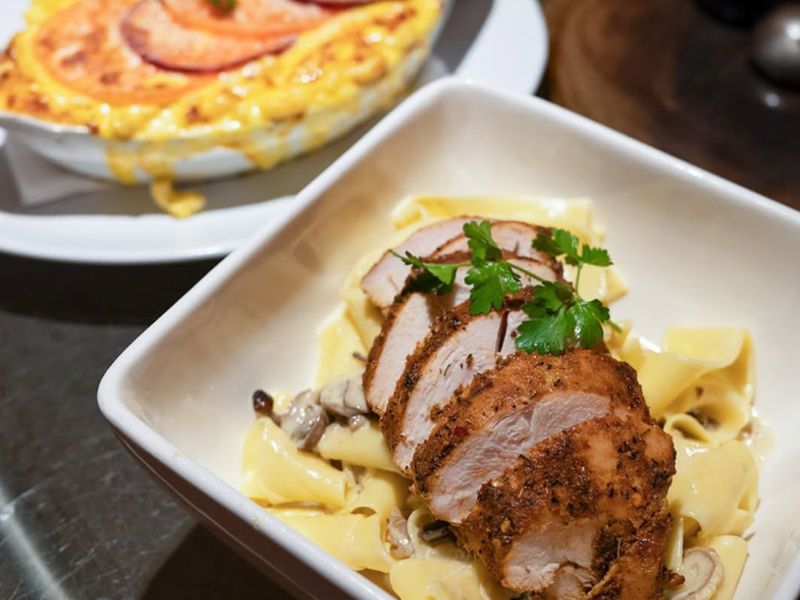 Pasta dishes are famous in Whitby at Moutreys. Pasta dishes are famous in Whitby at Moutreys.