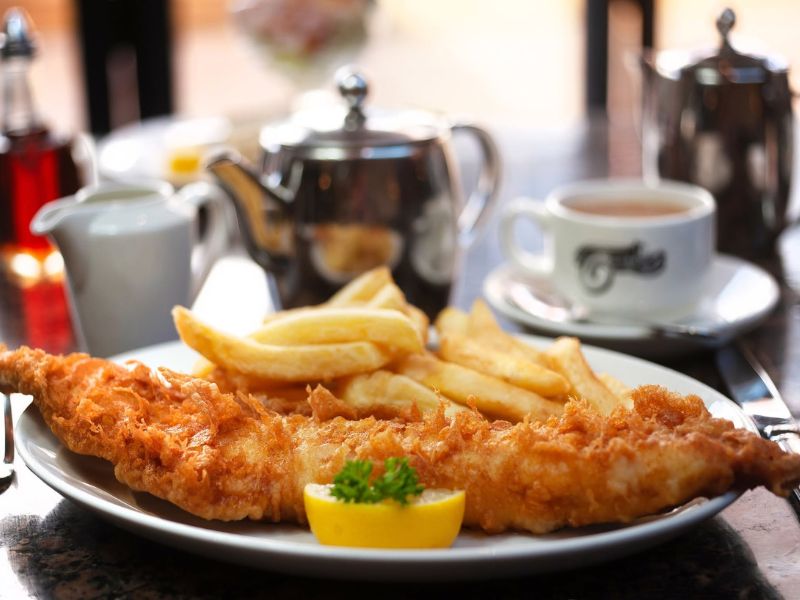 Trenchers fish and chips. Whitby is famous for Trenchers fish and chips.