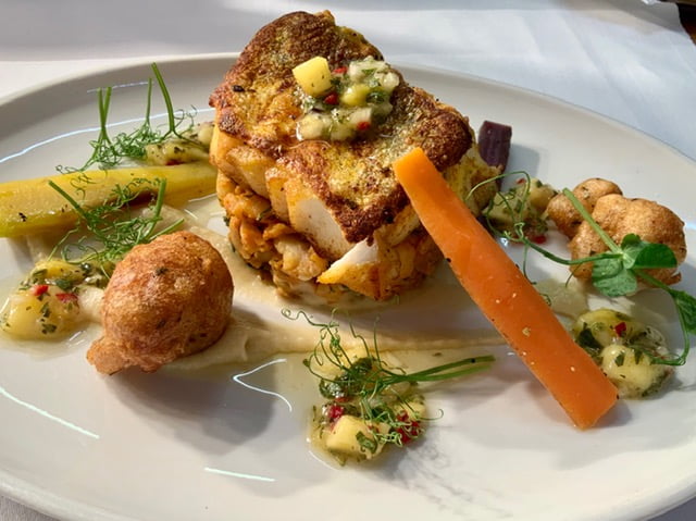 Fish dish from the Mallyan Spout Hotel in Goathland