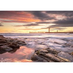 Dawn On Whitby Beach Canvas