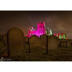 Dracula's Grave Yard And Illuminated Whitby Abbey Canvas