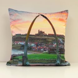 Whitby Sunset & Sunrise Velvet Double Sided Cushion