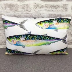 'Mackerel' Cushion By Whitby Artist Kate Smith