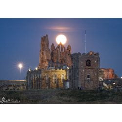 Moon Over Whitby Abbey Canvas