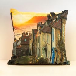 Robin Hood's Bay Sunrise Velvet Double Sided Cushion