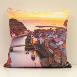 Staithes Sunrise & Sunset Velvet Double Sided Cushion