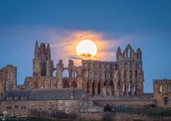Supermoon over Whitby Abbey canvas