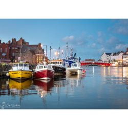 Whitby Harbour At Night Canvas