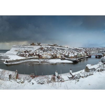 Whitby In The Snow Canvas