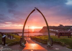 Whitby Whalebones at sunrise canvas