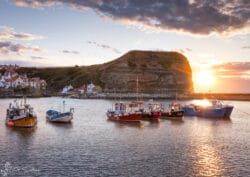 Fishing boats in Staithes Harbour