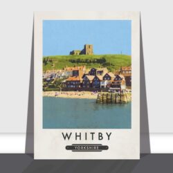Whitby Harbour Retro Style Print