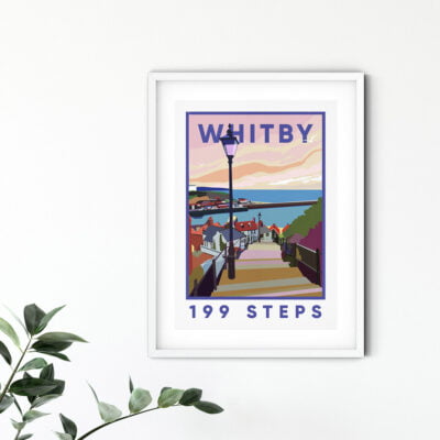 Whitby 199 Steps, Travel Poster Print