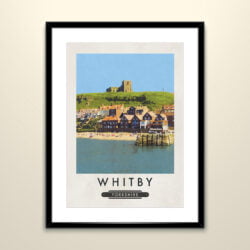 Whitby Harbour Retro Style Print