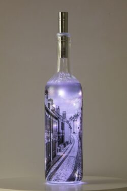 Henrietta Street In The Snow Light Up Bottle Lamp