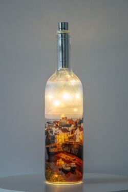 Moonrise Over Staithes Light Up Bottle Lamp