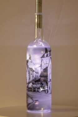 New Road In Robin Hoods Bay Light Up Bottle Lamp