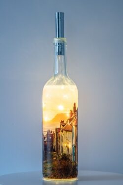 Good Morning Robin Hoods Bay Light Up Bottle Lamp