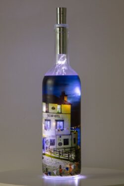Bay Hotel Moonrise Robin Hoods Bay Light Up Bottle Lamp