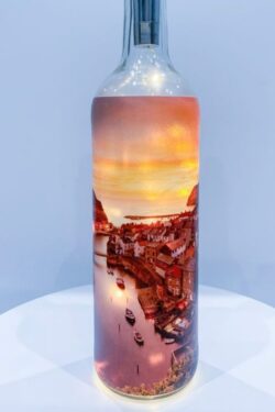 Late Summer Morning In Staithes Light Up Bottle Lamp