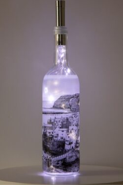 Chilly Morning At Staithes Light Up Bottle Lamp