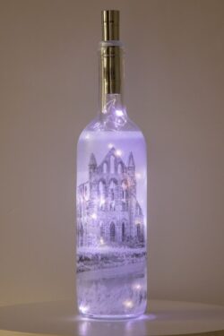 Whitby Abbey Black & White Light Up Bottle Lamp