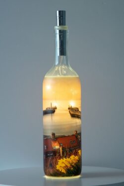 Whitby Harbour Entrance Light Up Bottle Lamp
