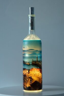 Whitby Pier From Khyber Pass Light Up Bottle Lamp