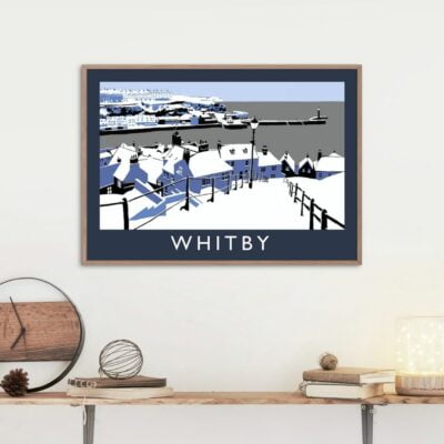 199 Steps In The Snow Whitby Art Print By Richard O'Neill