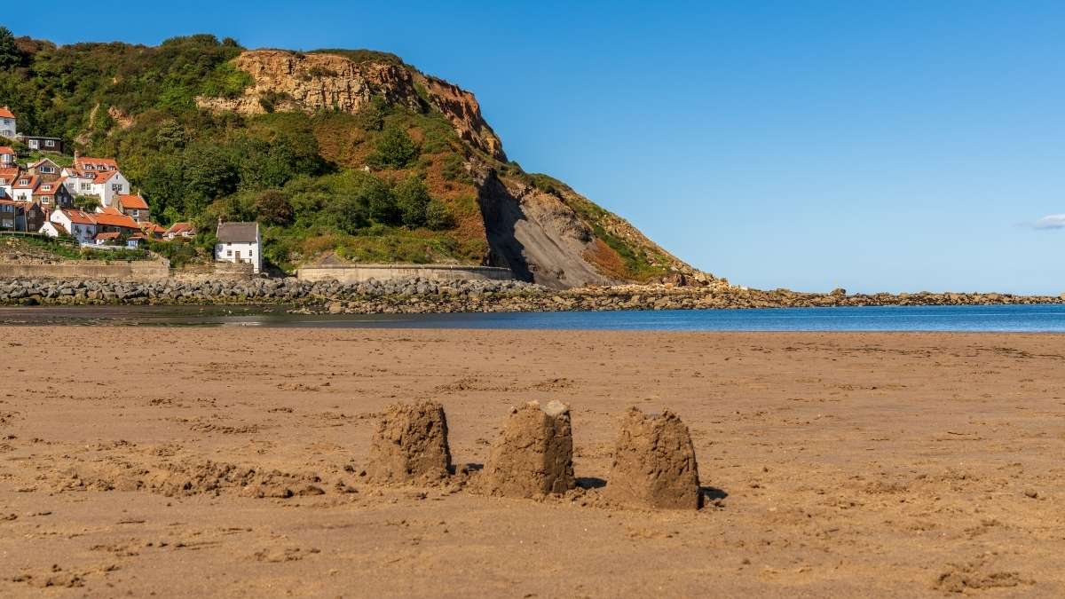 Sandcastles on Runswick Bay Beach