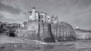 Robin Hoods Bay Black and White.