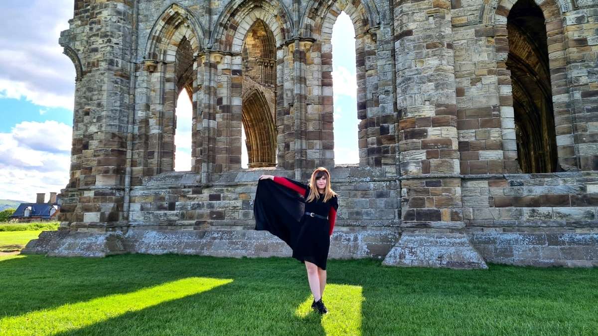 Vampire at Whitby Abbey during the Guinness World Record attempt