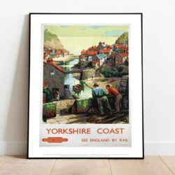 Yorkshire Coast, See England By Rail Art Print