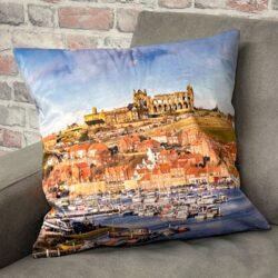 Whitby Harbour, Double Sided Velvet Cushion