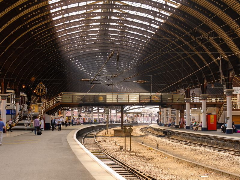 York-Train-Station The footbridge at this station in Yorkshire was used as a filming location for Harry Potter and the Philosopher's Stone.