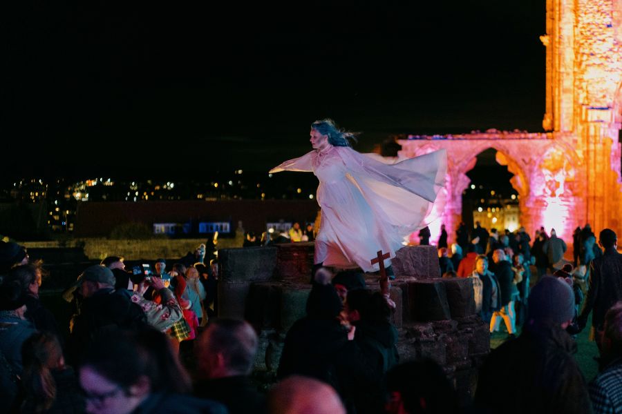 Actor at Illuminated Abbey Actor at Illuminated Abbey