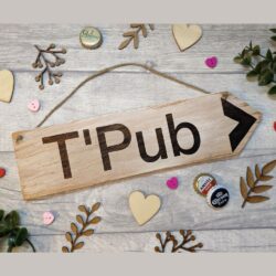 T'Pub, Handmade Rustic Driftwood Sign