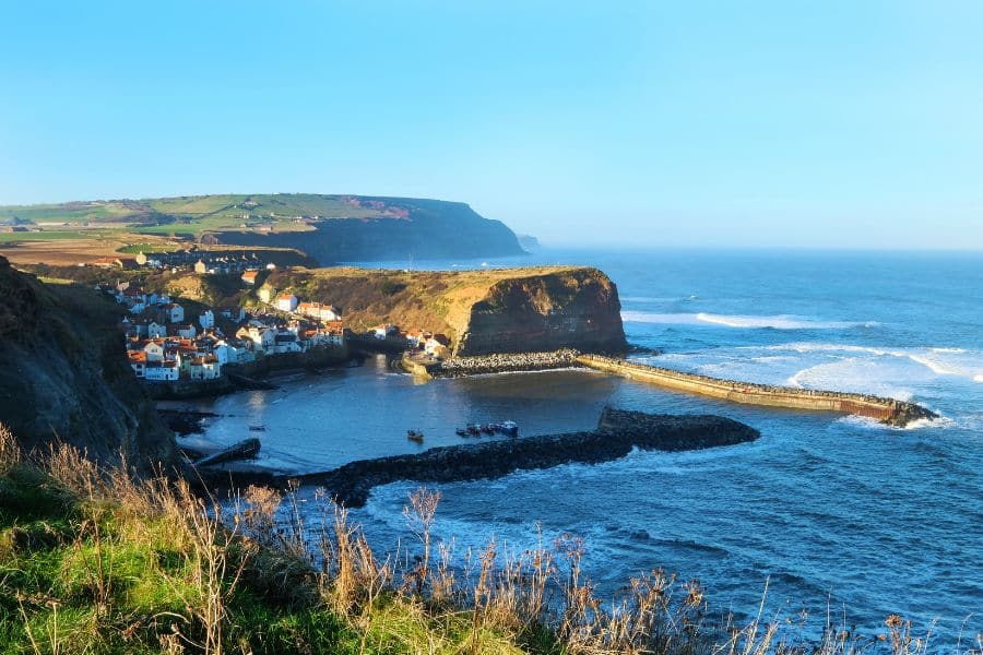 Staithes view from the Cleveland Way. Staithes view from the Cleveland Way.