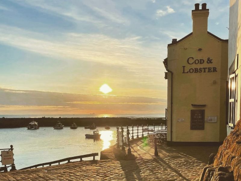 Cod and Lobster in Staithes. Cod and Lobster in Staithes.
