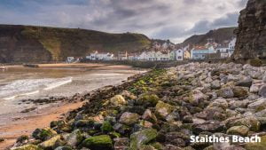 Does Staithes have a sandy beach?