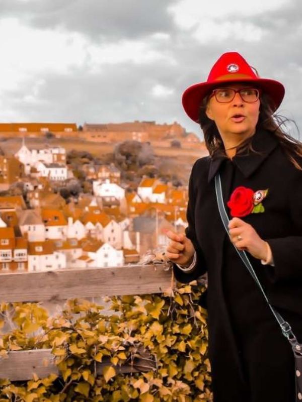 Gill the Red Hat Ghost Walk in Whitby.