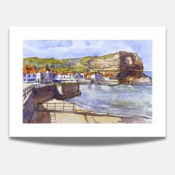 Staithes Harbour Art Print by Robert Coldwell