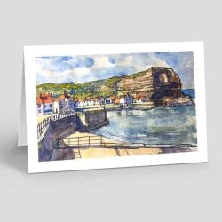 Staithes Harbour Greetings Card