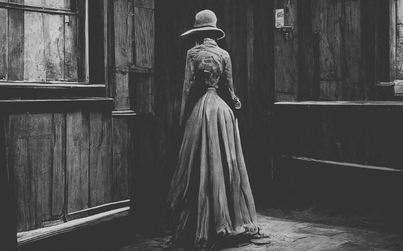 Grey Lady of Whitby in Victorian School. Grey Lady of Whitby in Victorian School.