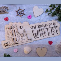 Whitby Abbey Laser Engraved Wooden Plaque