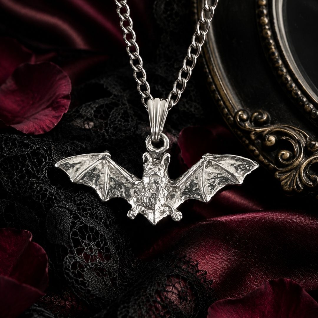 Gothic Bat Pewter Pendant