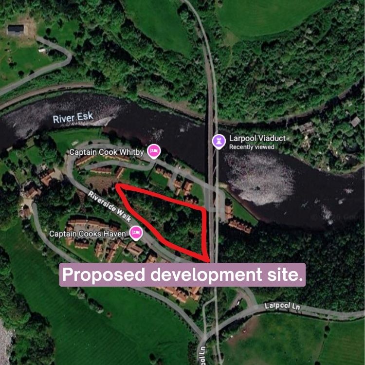 Proposed holiday accommodation site. Proposed holiday development at Larpool Viaduct near Whitby.